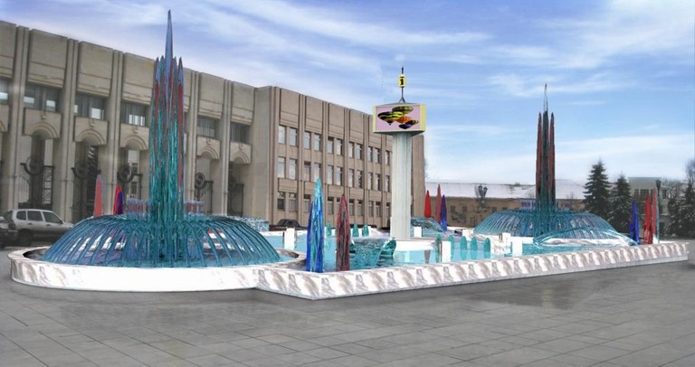 фонтан у администрации Ярославля. Проект 2008г.